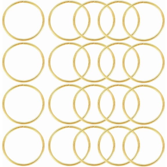 1 Box 20Pcs Metal O Rings 45mm(1.8") Gold O Ring Buckles Multi Purpose Round Split Key Rings Iron Jump Rings Buckle Bulk for Hardware Bags Dog Leashes Craft Projects