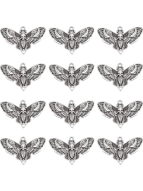 1 Box 20Pcs Moth Charms Moth Charm Bulk Bone Tibet Style Alloy Insects Pendants