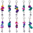 thumbnail image 1 of 1 Box 20Pcs Numbers Stitch Markers Crochet Marker Charms Number 0~9 Turquoise Chip Acrylic Beaded Knit Charms Locking Removable Lobster Clasp, 1 of 6