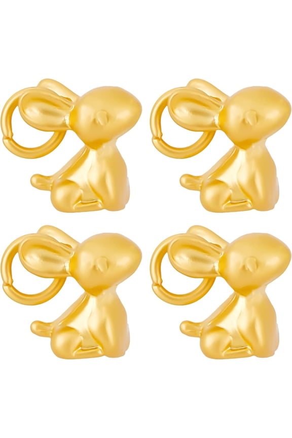 1 Box 20Pcs Rabbit Charms Bunny Charm Statue Chinese Zodiac Easter Holiday Rabbit Charms 3D Lucky Blessing Alloy Charm