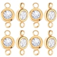 thumbnail image 1 of 1 Box 20Pcs Rhinestone Connectors Charms 304 Stainless Steel Flat Round Link Charms for Jewelry Making, 1 of 7