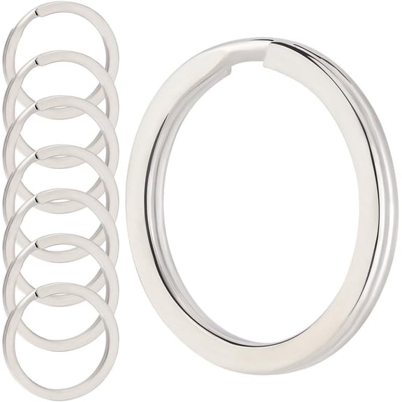 1 Box 20Pcs Round Flat Keychain Ring 316L Surgical Stainless Steel Key Rings 25mm Mini Split Key Chain Ring Metal Linking Rings for Keychain Clasp Pet Dog Tag Accessories Car DIY Crafts 1set