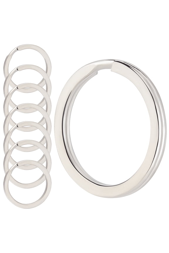 1 Box 20Pcs Round Flat Keychain Ring 316L Surgical Stainless Steel Key Rings 25mm Mini Split Key Chain Ring Metal Linking Rings for Keychain Clasp