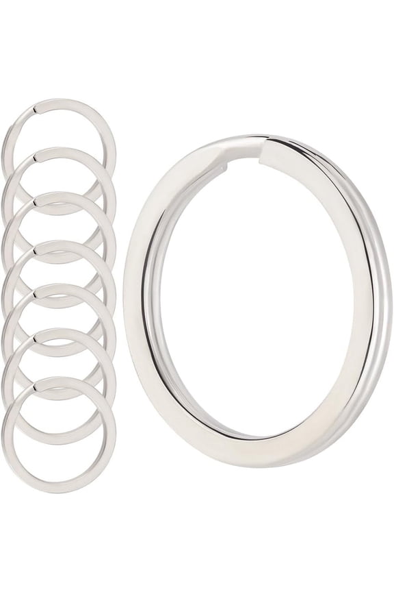 1 Box 20Pcs Round Flat Keychain Ring 316L Surgical Stainless Steel Key Rings 25mm Mini Split Key Chain Ring Metal Linking Rings