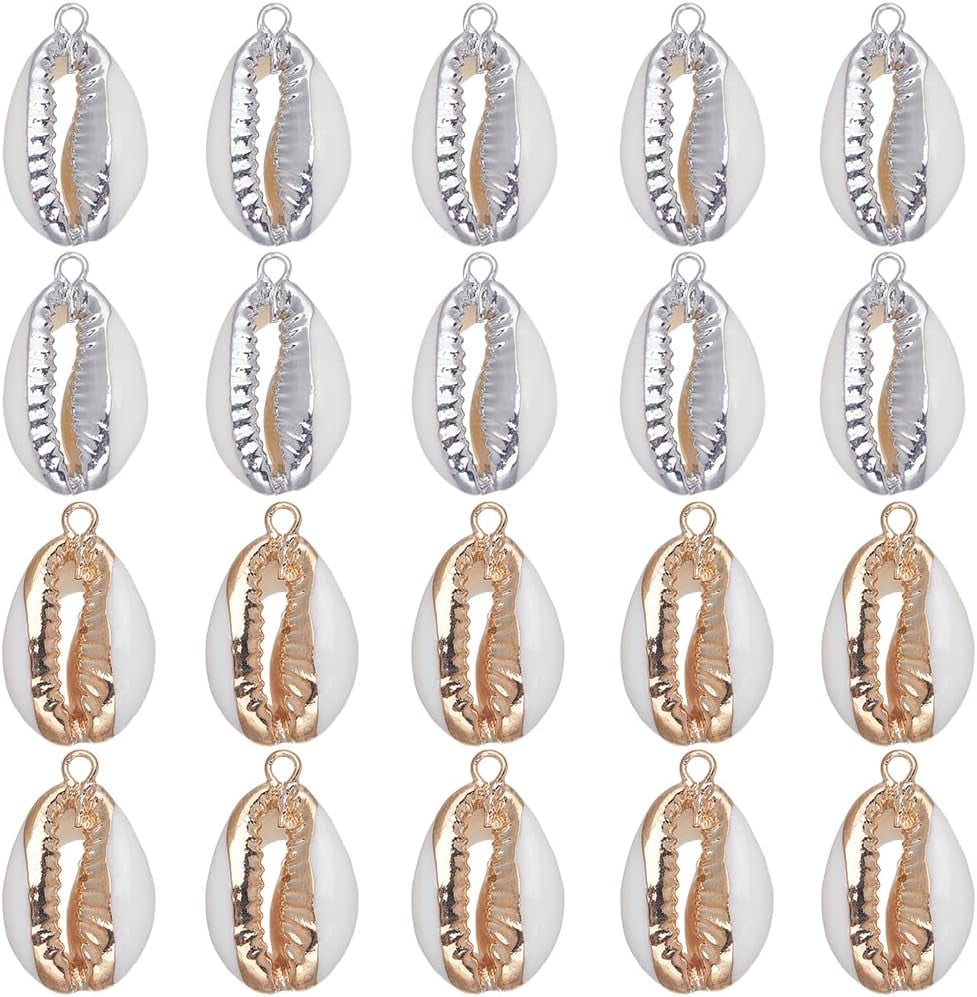 1 Box 20Pcs Seashell Charms Bulk Shell Charms Small Cowrie Shells ...