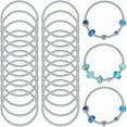 thumbnail image 1 of 1 Box 20Pcs Silver Snake Chain Bracelet Expandable Bangles Bulk Metal Alloy Spring Adjustable Friendship Wire Ring Cuffs Chains for Jewelry Making Bracelets DIY Crafts Women Accessories, 1 of 4