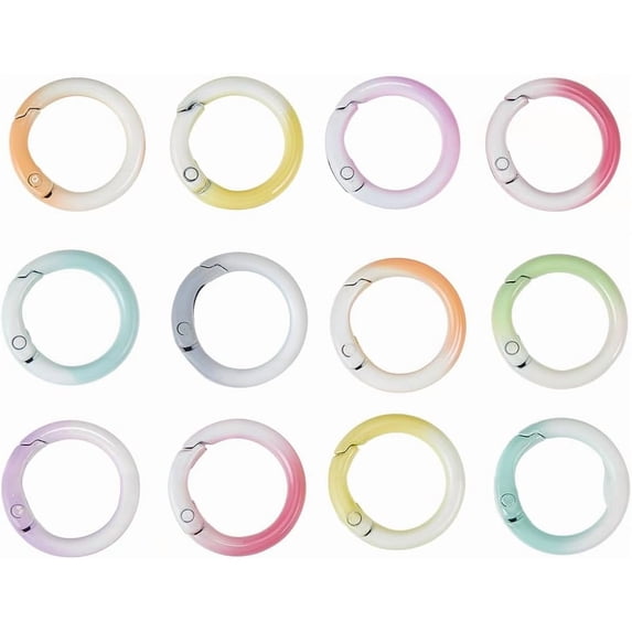 1 Box 20Pcs Spring o Rings Bulk Metal Spring o Rings Round Carabiner ...