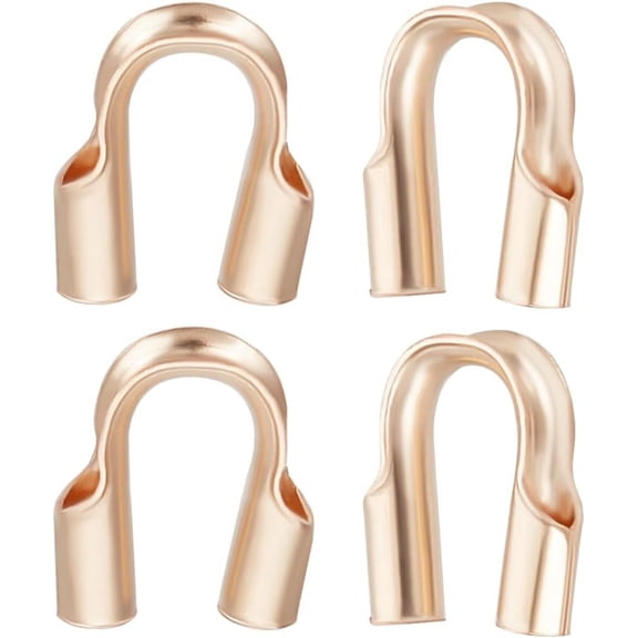 1 Box 20Pcs Wire Guards 14K Gold Filled Brass Metal U Shaped Findings Small Thread Protector Loops Guardians