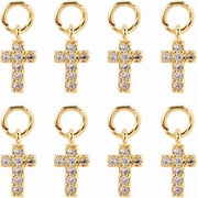 1 Box 20pcs Easter Charm Rhinestone Charm Metal Brass Golden Rosary Crucifix Faith Lucky Crosses Pendants Bulk