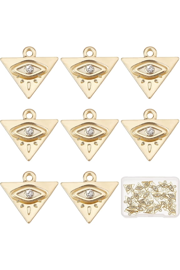 1 Box 22Pcs 18K Gold Plated Charms Triangle Charm Bulk Rhinestone Geometric Charm Metal Charms for Jewelry Making Charms Earring Necklace Bracelet Supplies DIY Craft Adult Women Colorful DIY