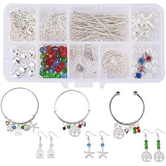 1 Box 236pcs DIY Jewelry Making Kit Ball Closure Adjustable Wire Blank Bracelet Expandable Bangle