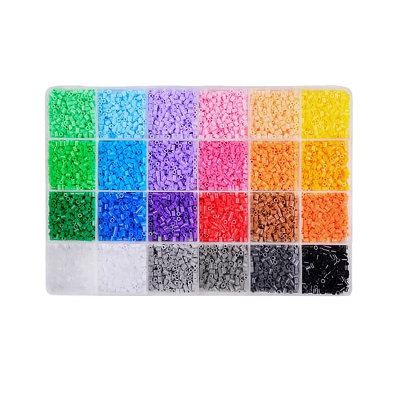 1 Box 24 Colors Fuse Beads Set 2.6mm Melting Beads Plastic DIY Craft Beads for Jewelry Making Plastic Material Home DIY Craft Projects Jewelry Making 19x13x2cm, Clearance(Multicolor)