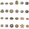 thumbnail image 1 of 1 Box 240Pcs 12 Style Bead Caps Jewelry End Caps Flower Bead Cap Tibetan Style Alloy End Cap Bali Style Beads for Jewelry Making DIY Earrings Necklace Bracelet Craft Supplies Antique Bronze, 1 of 5