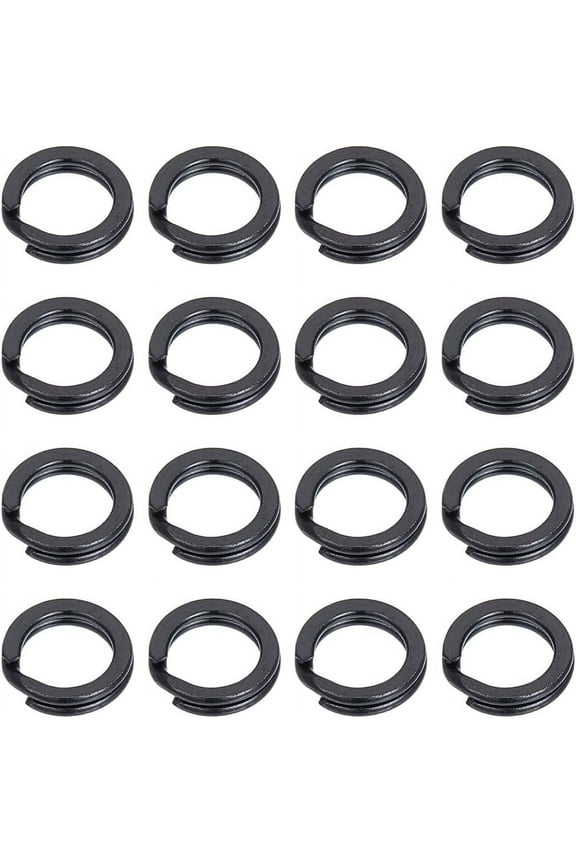 1 Box 240Pcs 8mm Stainless Steel Jump Rings Double Loop Split Rings Bulk Small Metal Circle Open Connect Keychain Rings for Jewelry Making DIY Keychains Bracelets Necklaces Supplies Women Black