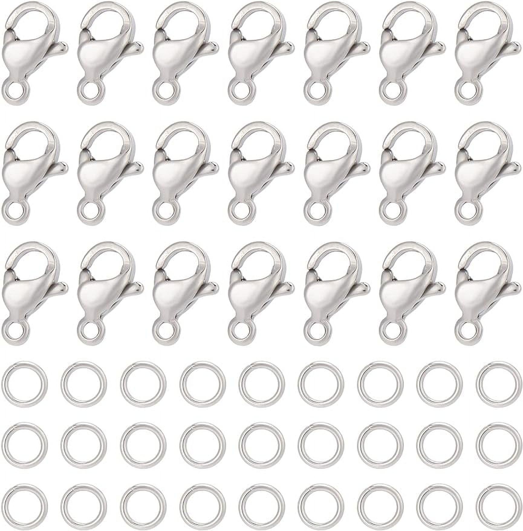 1 Box 240Pcs Lobster Claw Clasps 304 Stainless Steel Lobster Clasps