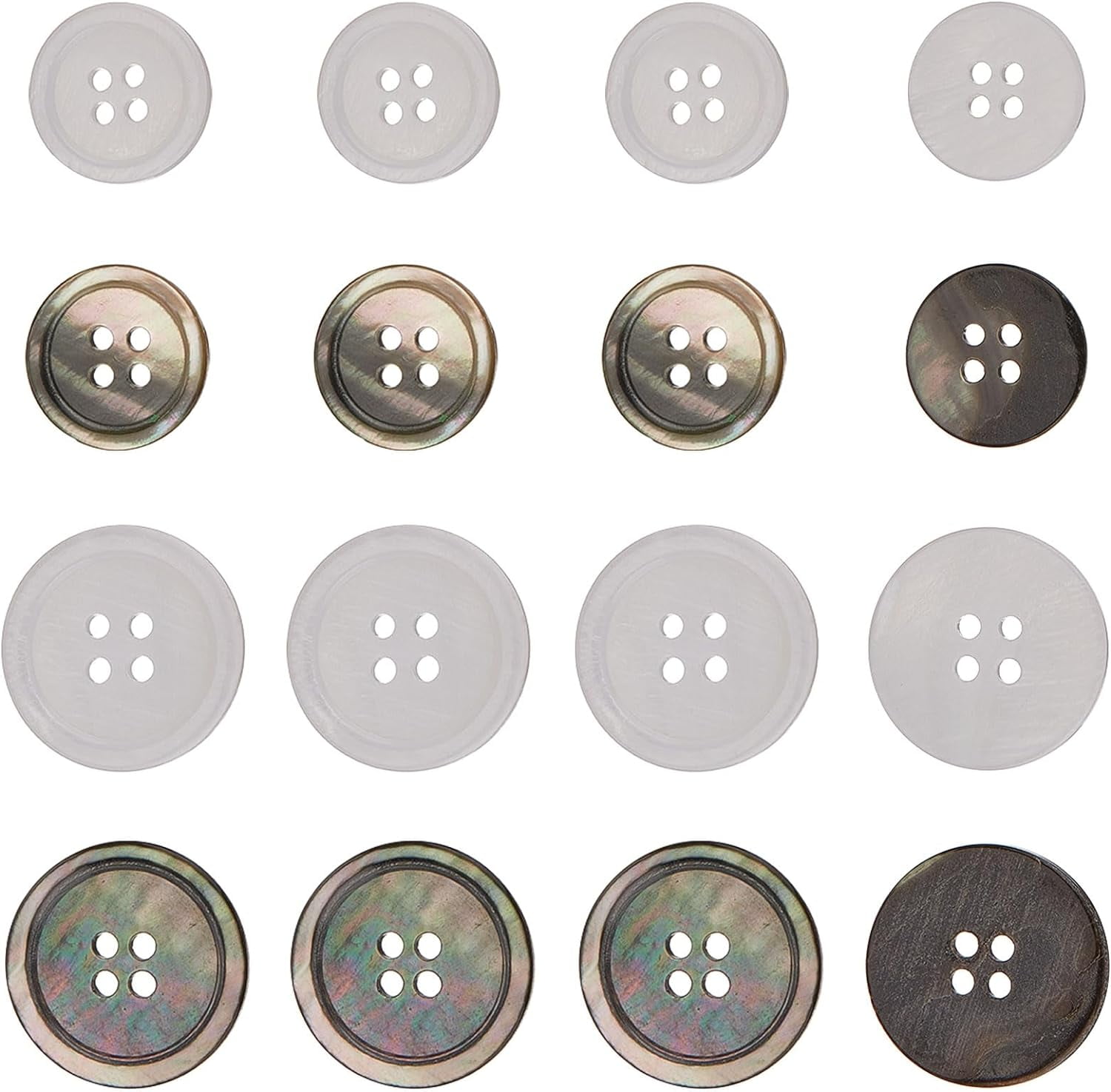 Regular Button 1 Box 24Pcs 4 Styles Mother of Pearl Blazer Buttons Regular Suit ...