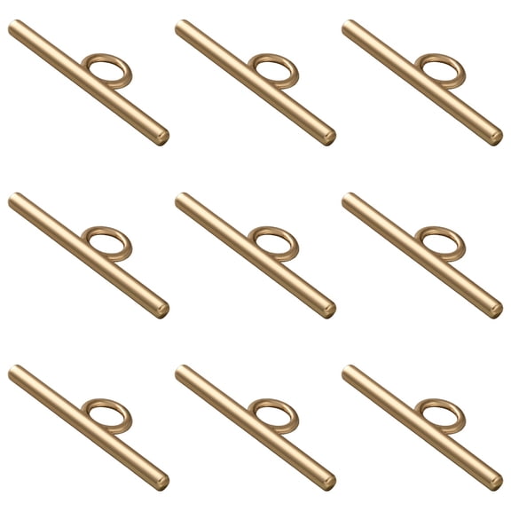 1 Box 24Pcs Gold Toggle Clasp T Bar Connector Metal Alloy Round Bracelet Closure Fastener Links Buckle Clasps Connectors Finding DIY