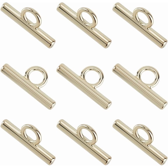 1 Box 24Pcs Gold Toggle Clasp T Bar Connector Metal Alloy Round Bracelet Closure Fastener Links Buckle Clasps Connectors Finding for Jewelry Making Necklace Bag DIY Crafting Accessories