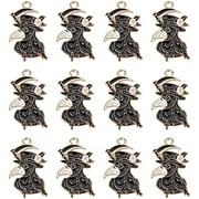 SFTD 1 Box 24Pcs Gothic Charms Crow Charm Enamel Raven Beak Steampunk Charms Halloween Black Bird Doctor Charm