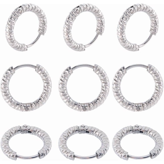 1 Box 24pcs Round Leverback Huggie Hoop Earring Findings 303 Stainless Steel Silver French Style Circle Ears Wires Earrings Huggie Hoops Bulk