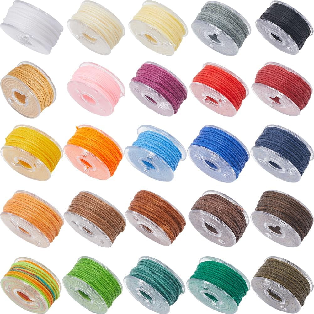 String Made By Thread 1 Box 25 Colors 0.65mm Wax Thread Set Waxed Polyester Cord Thread ...
