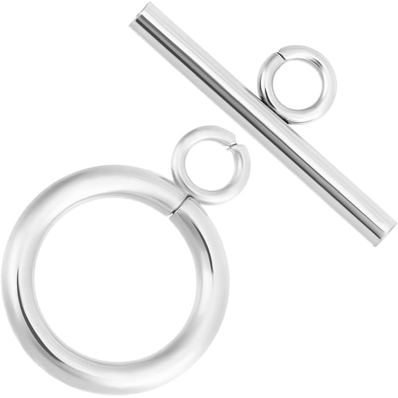 1 Box 25 Sets Toggle Clasps 925 Sterling Silver Plated 304 Stainless Steel T Bar OT Clasps Connectors Round Ring