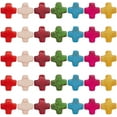 thumbnail image 1 of 1 Box 250Pcs Cross Beads Mini Small Colorful Cross Charms Bulk Red Green Synthetic Turquoise Stone Cross Bead Tiny Pocket Crosses Crucifix Loose Spacer Beads for Jewelry Making Beading Kits, 1 of 9