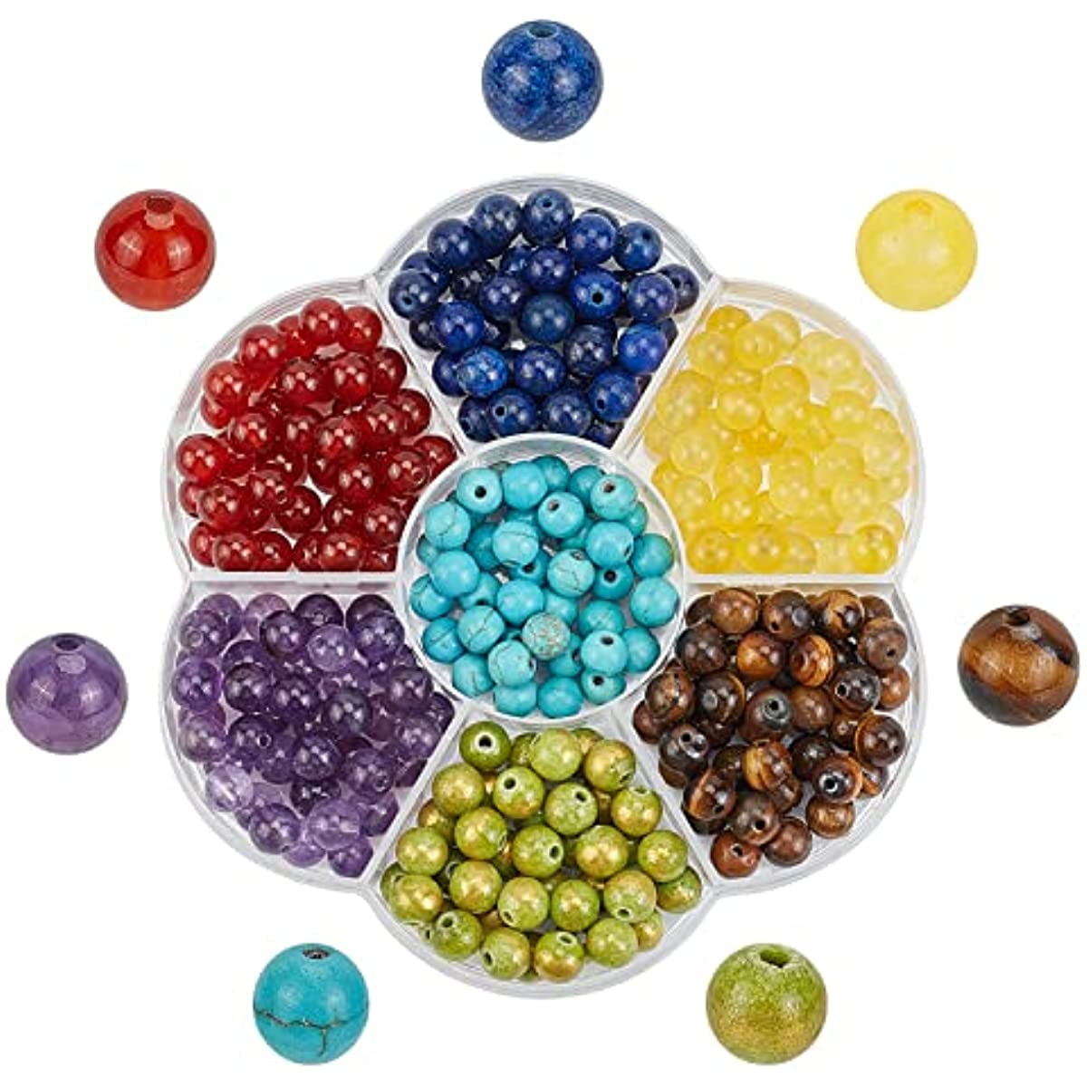 1 Box 280Pcs 7 Chakra Beads Natural Gemstone Geniune Stone