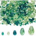 thumbnail image 1 of 1 Box 280Pcs Teardrop Glass Beads Bulk Green Spacer Glass Bead Natural Stones Faceted Vertical Gemstones Loose Beads with Hole for Jewelry Making Supplies DIY Necklace Bracelets colorful DIY, 1 of 5