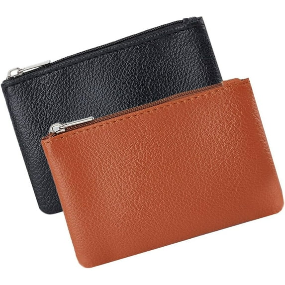 1 Box 2Pcs 2 Colors Litchi Print PU Leather Zip Pouches Wallets for Women Mixed Color 8.4x12.1x1.4cm 1pc/color