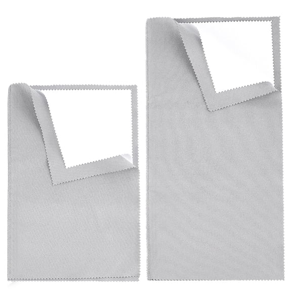 1 Box 2Pcs 2 Style 4 Layers Silver Polishing Cloth Jewelry Cleaning Cloth Sterling Silver Anti-Cleaner Light Grey 28~35.5x17.8~18x0.2cm