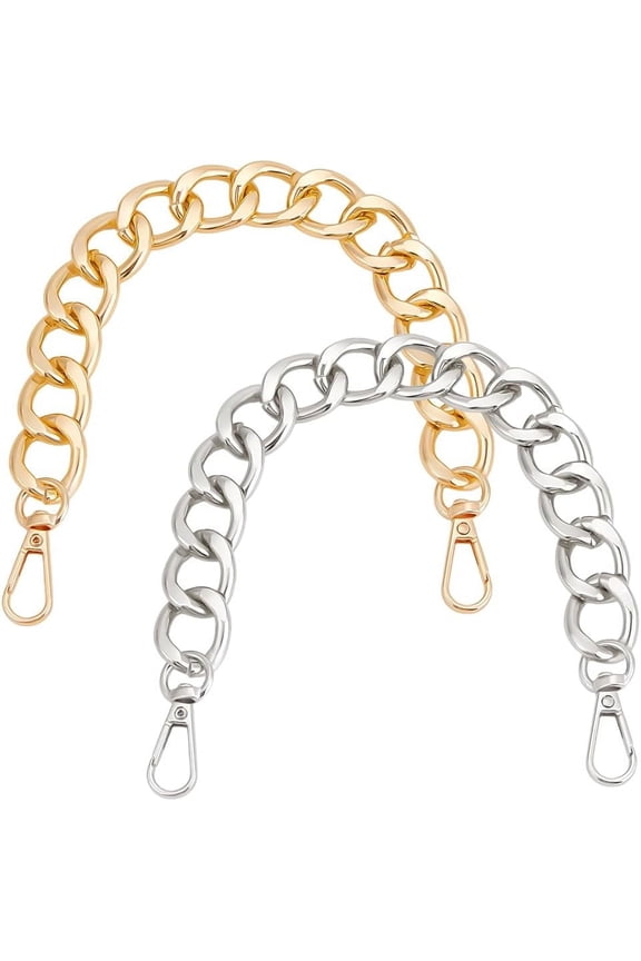 1 Box 2Pcs Bag Extender Chain 11.8 Inch Gold Silver Aluminum Purse Strap Replacement Extension Chain with Swivel Clasps for Handbag Crossbody Shoulder Bags Clutches Handles Charms Mixed Color