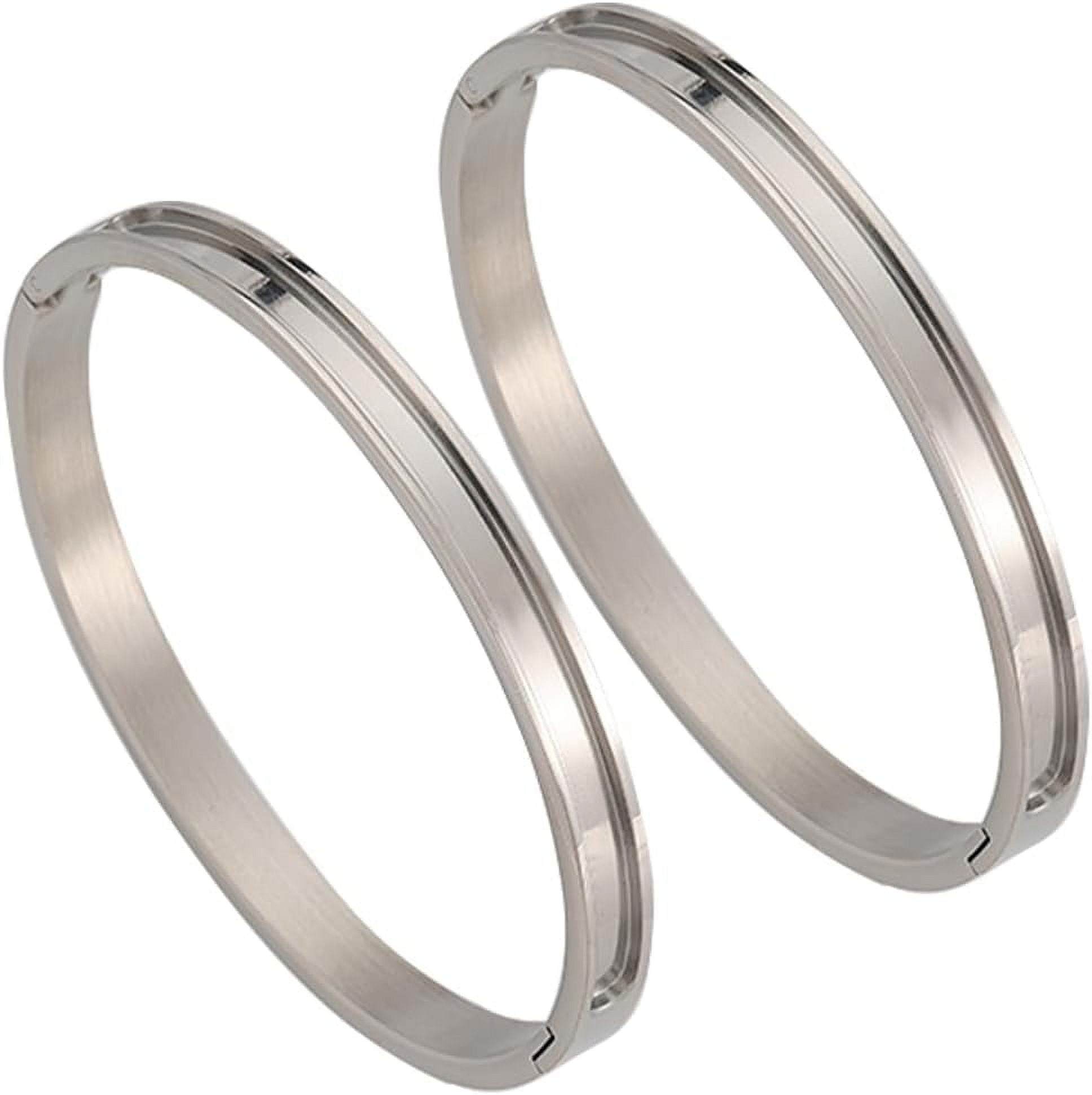 1 Box 2Pcs Bracelet Blanks Stainless Steel Hinged Bracelets Blank