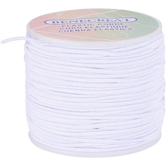1 Box 2mm 55 Yard Elastic Cord Jewelry Making Beading Cord Stretch Thread Wire Fabric Crafting String Rope Bungee Cord for DIY Crafts Bracelets Necklaces White