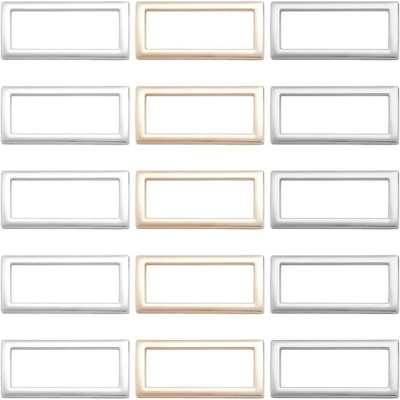 1 Box 3 Colors 15PCS Metal Flat Rectangle Rings Buckle 1-1/5"(30mm) Square Strap Webbing Belt Rings Rectangular Metal Loops Strap for Bag Belt Strap Heavy Duty Black Gold Silver for diy