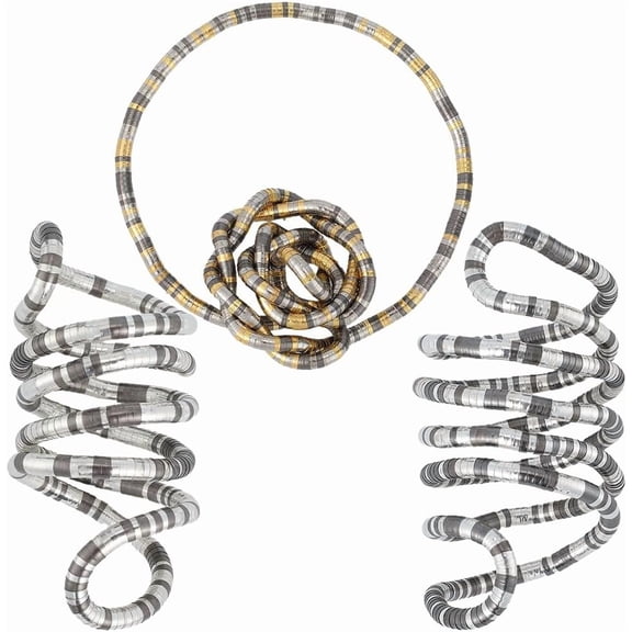 1 Box 3 Pack Bendable Snake Necklace Flexible Snake Bracelet Gold Silver Black Metal Adjustable Infinite Loop Bendable Multi-Purpose Choker Chain