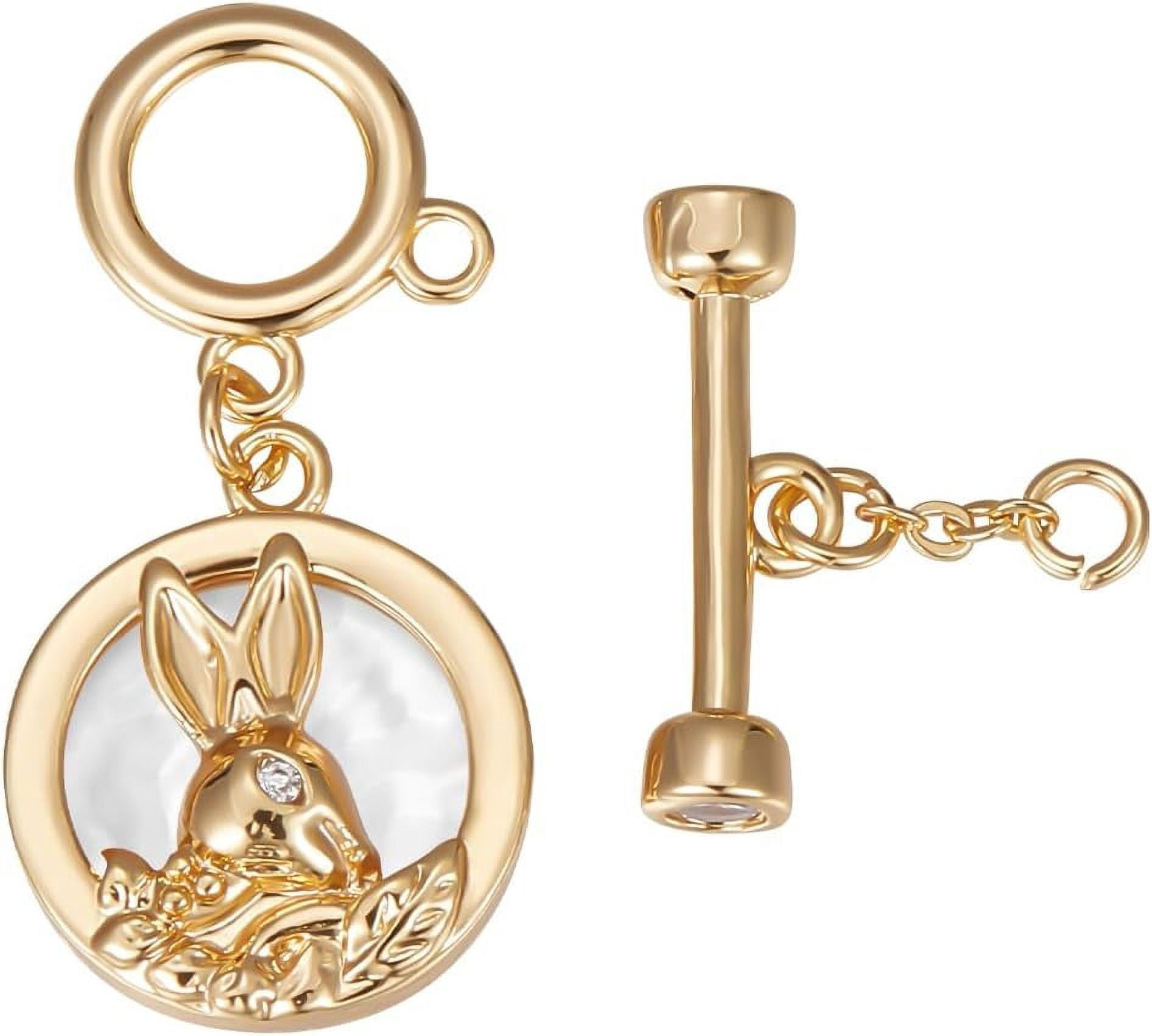 Shell Clasp Key 1 Box 3 Set Toggle Clasps 18K Gold Plated Brass Shell Rabbit Bracelet ...