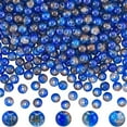 thumbnail image 1 of 1 Box 3 Strands Blue Glass Beads 8mm Round Beads Bulk Smooth Transparent Cracked Small Ball Spacer Loose Bead for Jewelry Making Bracelets Necklaces Earrings Supplies DIY Crafting Blue, 1 of 9