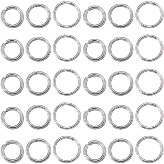 1 Box 3000Pcs Stainless Steel Jump Ring Silver Open Jump Rings Small Hypoallergenic Round Single Loop Connector Metal Jump Rings for Jewelry Making Supplies Necklaces Bracelet Earrings DIY grey