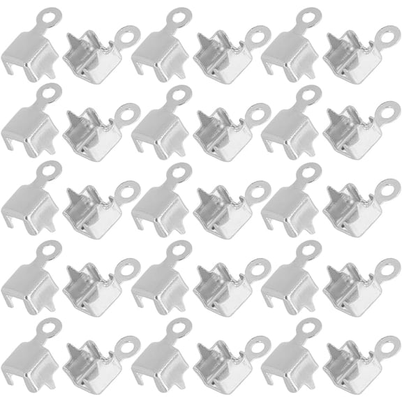 1 Box 300Pcs Brass Pendant Rhinestone Settings Square Charms Platinum Tray: 4mm 8.5x4.5mm Hole: 1.4mm