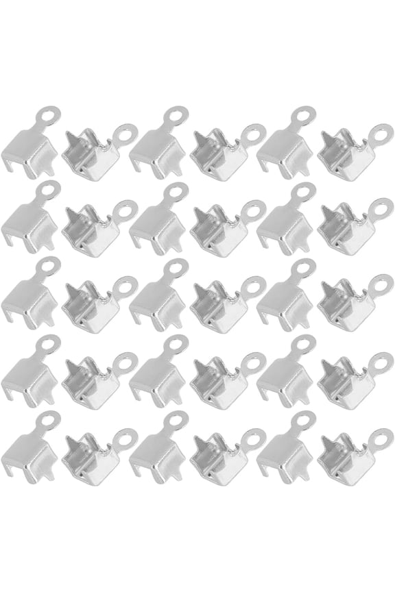 1 Box 300Pcs Brass Pendant Rhinestone Settings Square Charms Platinum Tray: 4mm 8.5x4.5mm Hole: 1.4mm