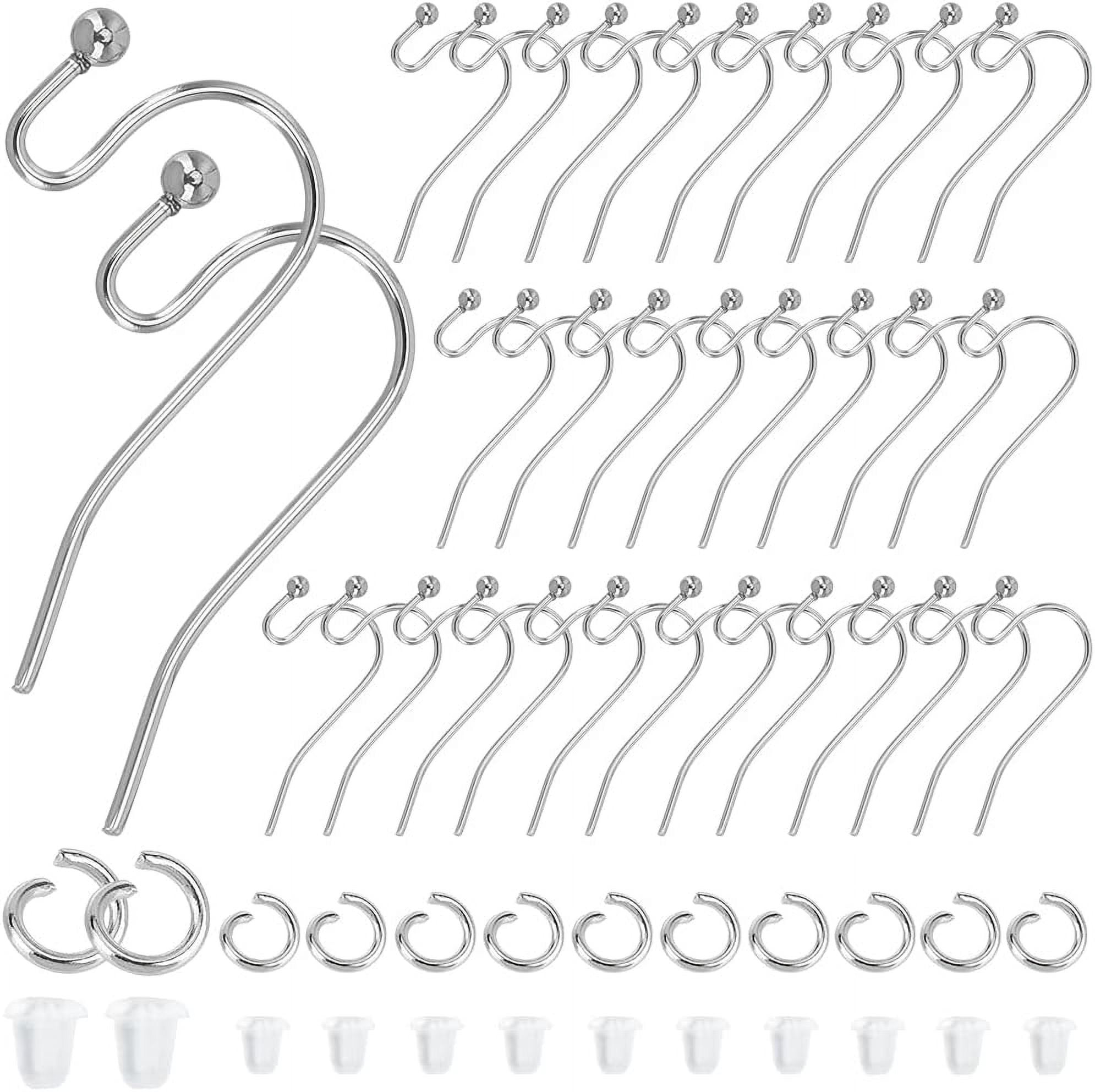1 Box 300Pcs Fish Hook Earring Wires Silver Earring Hooks Bulk