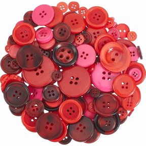 1 Box 300Pcs Red Craft Buttons Red Buttons Assorted Sizes Bulk Resin 2 and 4 Hole Round Flatback Styles Multicolor Button