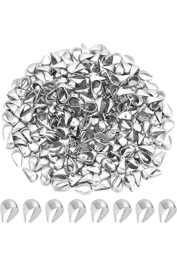 1 Box 300Pcs Snap on Bails Clasp Connector Hooks Clips Connector Pendant Connectors Stainless Steel Pinch Bails Dangle Charm Supplies for DIY Jewellery Making and Repairing Hole: 7x4.5mm
