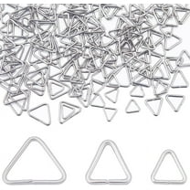 1 Box 300Pcs Triangle Open Hook Rings Stainless Steel Jump Rings Triangle Jump Ring Bulk Pinch Bails Connectors Linking Rings for Jewelry Making Accessories DIY Earrings Bracelet Necklace