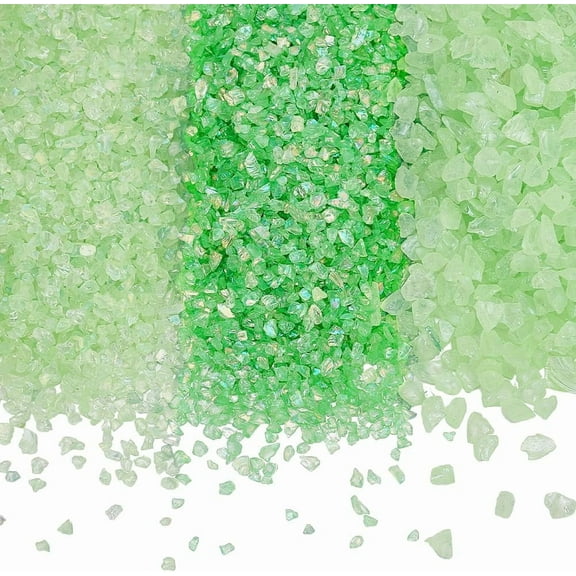 1 Box 300g Irregular Crushed Glass Chips Bulk Broken Mirror Pieces Green Metallic Small Chips Chunky Sequins Flakes for Hair Nail Resin Arts Vase Filler DIY Jewelry Making Supplies Green