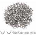 thumbnail image 1 of 1 Box 300pcs 304 Stainless Steel Calotte Ends Bead Tips Open Clamshell Knot Covers Fold-Over Bead Tips 1mm Small Hole End Caps for Knots & Crimp Findings Crafts 5x3x2mm, 1 of 9