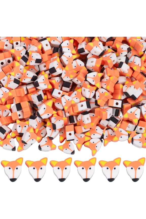 1 Box 300pcs Animal Clay Beads Cute Animal Beads Small Lovely Smart Forest Cartoon Animals Fox Spacer Bead Bulk for Jewelry Making Bracelets Keychain Earrings DIY Gifts Supplies Accessories