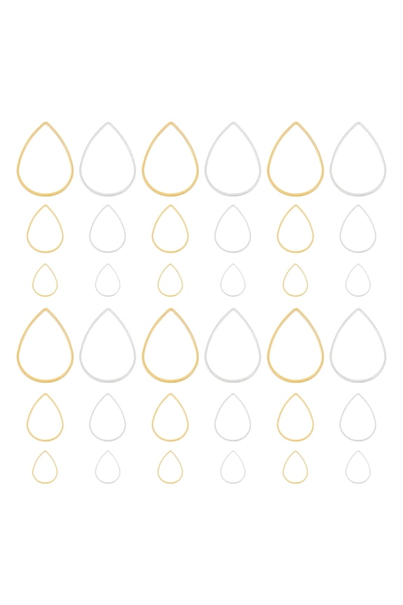 1 Box 300pcs Drop Linking Rings 3 Sizes Metal Teardrop Charms Links Frames Charms Jewelry Connectors for Necklaces Bracelets Jewelry Dangle Earring Making Key Chain (Gold & Silver)
