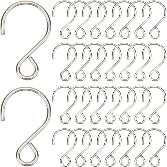 1 Box 300pcs Stainless Steel S Hooks Small S Shaped Hook Tiny Miniature Silver Metal S Shape Curtain Bead Hook Clips For Hanging Suncatcher Lamp Curtain Christmas Ornament Accessories